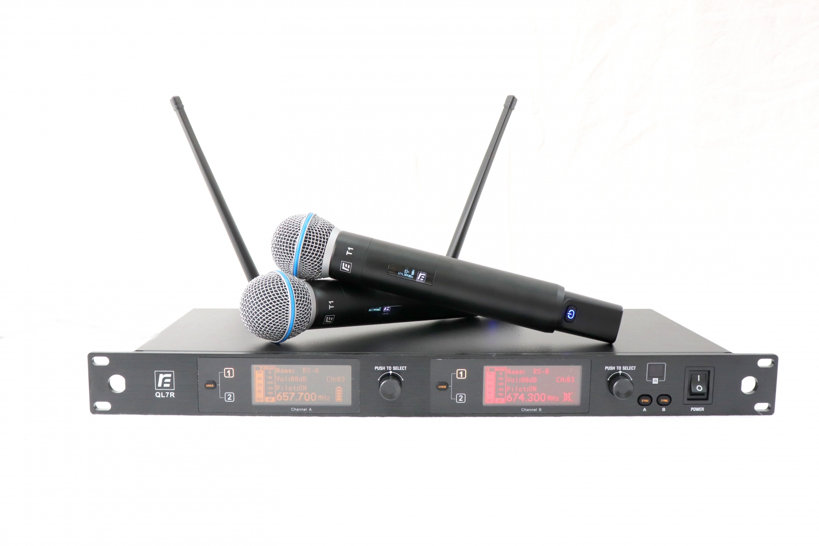 RFIntell QL7R/T1-B 720,500-754,000 МГц 2-канальная радиосистема с 2-мя ручными микрофонами в Лабинске